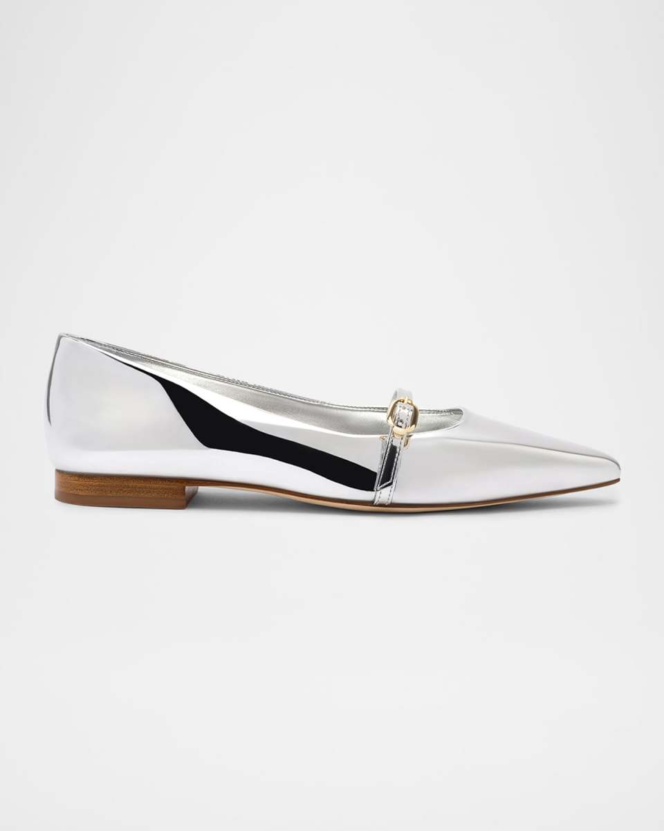 Irene Metallic Buckle Ballerina Flats